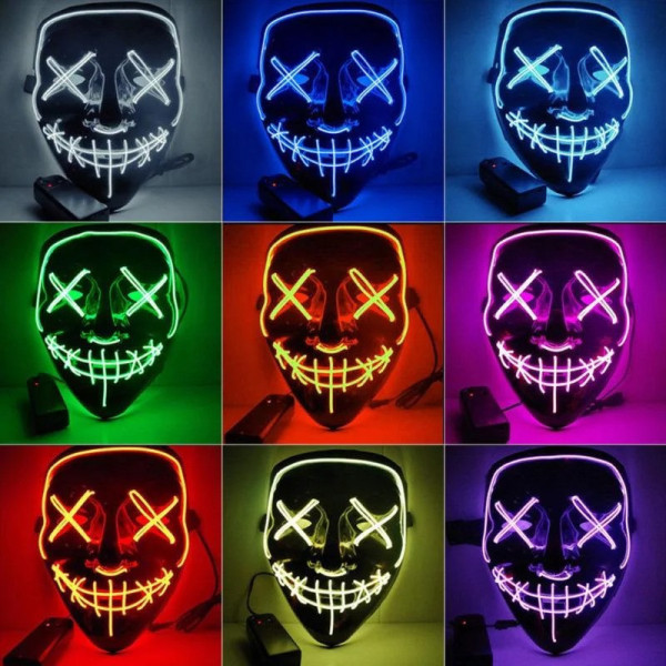 Маска на батарейках "Судная ночь" Purge Mask ABC, неоновая
