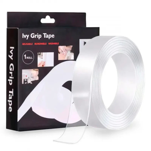 Многоразовая двусторонняя нано лента 3м длина IVY grip tape, 20 мм ширина, суперстойкая, влагоотталкивающая