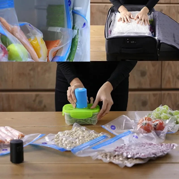Комплект для вакуумной упаковки продуктов Always Fresh Seal Vac, вакуумный упаковщик еды и вещей, 6 пакетов
