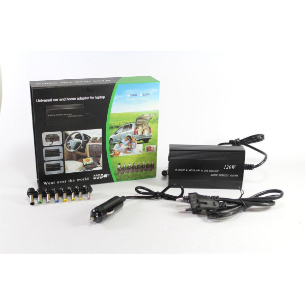 Автомобильная зарядка 12V для ноутбука 120W + 220V | зарядка