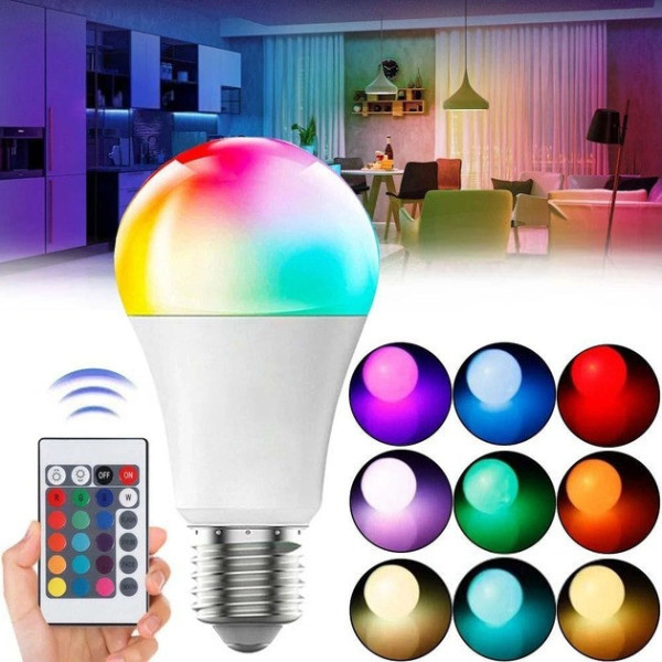Светодиодная RGB лампа Anslut Standard Bulb с дистанционным управлением, MAG-719
