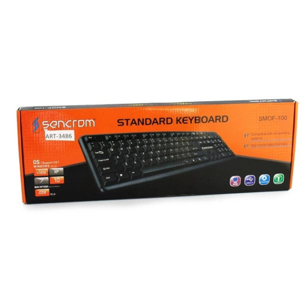 Клавиатура KEYBOARD K107 / X1 / TC-01 для ПК, бесшумная и проводная Black