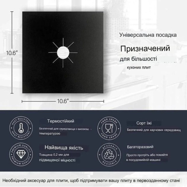 Набор защитных тефлоновых бумаг для газовой плиты, 10 штук, против жира
