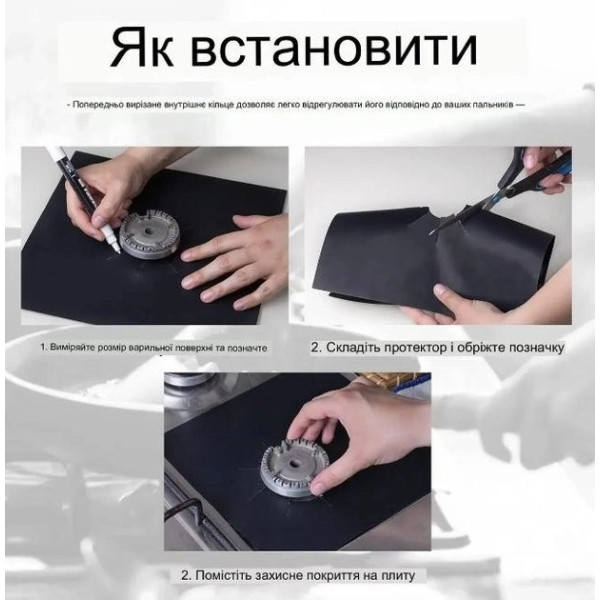 Набор защитных тефлоновых бумаг для газовой плиты, 10 штук, против жира