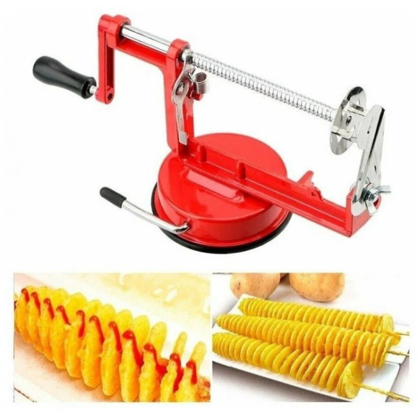 Машинка для резки картофеля спиралью Spiral Potato Chips Red