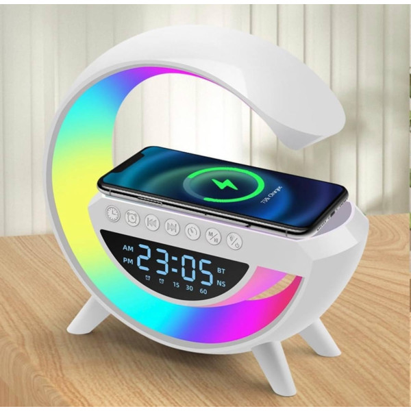 Ночник настольный с беспроводной зарядкой RGB Happy Light Smart Light Sound Machine 24 см