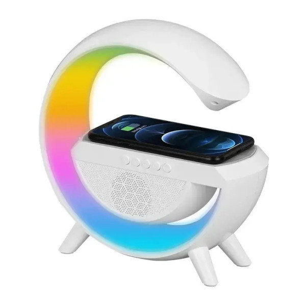 Ночник настольный с беспроводной зарядкой RGB Happy Light Smart Light Sound Machine 24 см