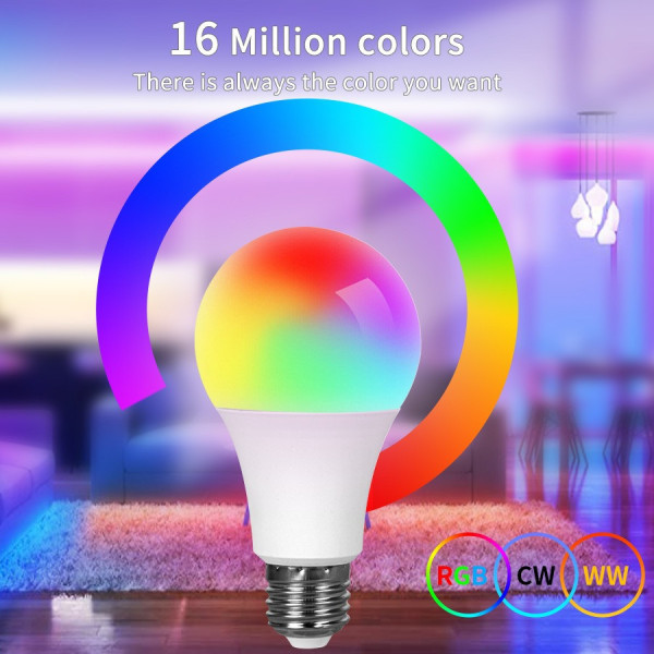 Умная лампочка Tuya E27 LED Bluetooth RGB Color & White интеллектуальное освещение