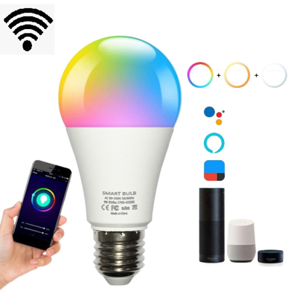 Умная лампочка Tuya LED WiFi Bluetooth 9W, 16 млн цветов