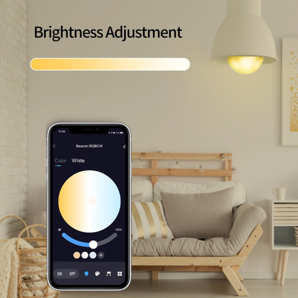 Умная лампочка Tuya LED WiFi Bluetooth 9W, 16 млн цветов