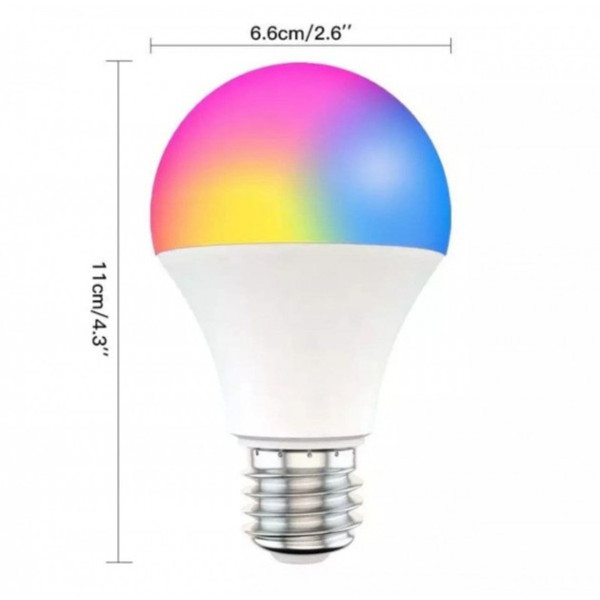 Умная лампочка Tuya LED WiFi Bluetooth 9W, 16 млн цветов