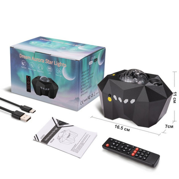 Проектор звездного неба Dream Aurora Star Lights, черный, для детской и спальни