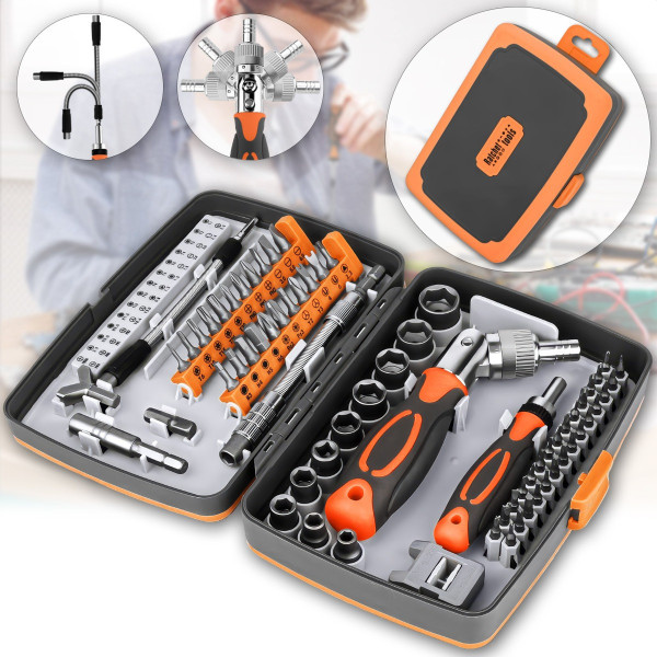Набор отверток с трещоткой Torx RATCHET 68 в 1, биты и головки, гибкий удлинитель, храповый механизм