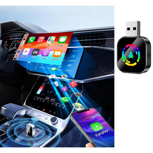 Адаптер CarPlay/Android Auto для авто, USB Type-C, Plug & Play, беспроводное подключение
