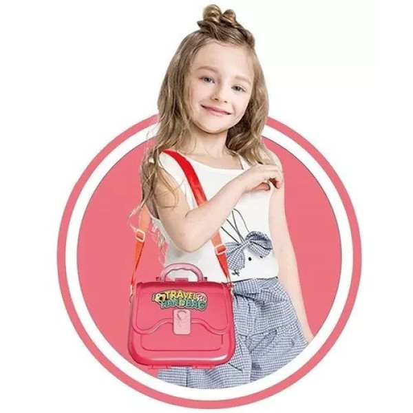 Детский игровой косметический набор для девочек Mini Travel Out с разными аксессуарами в сумочке