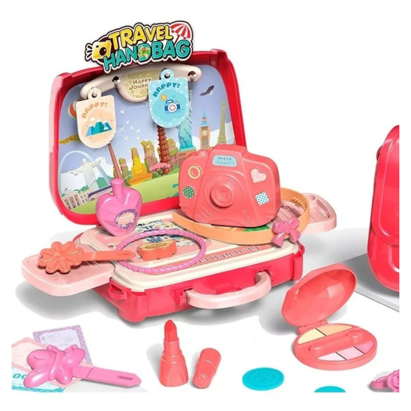 Детский игровой косметический набор для девочек Mini Travel Out с разными аксессуарами в сумочке