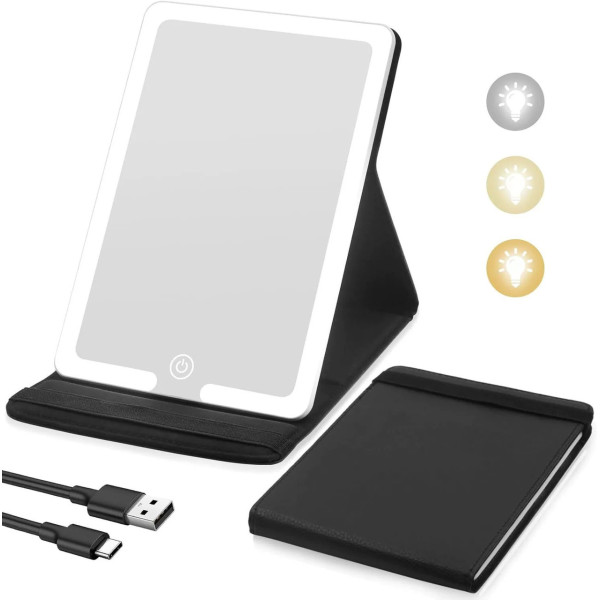Зеркало настольное аккумуляторное Makeup Mirror Stand LED для макияжа Белый