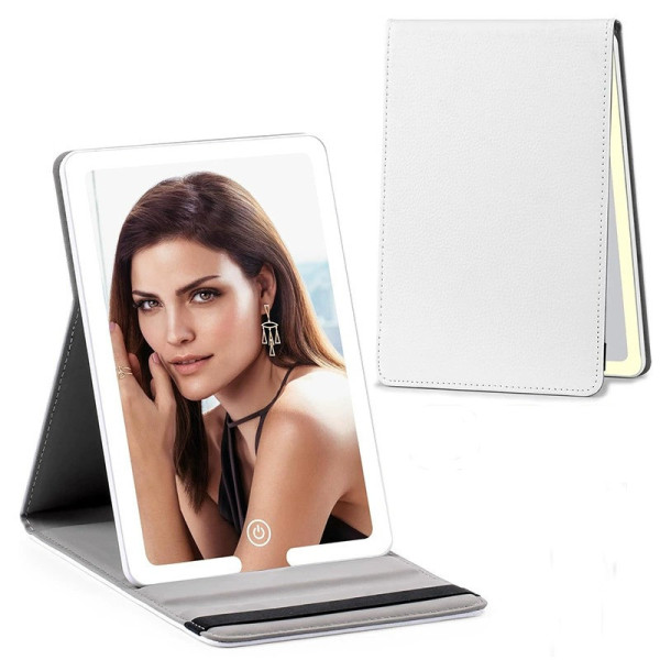 Зеркало настольное аккумуляторное Makeup Mirror Stand LED для макияжа Белый