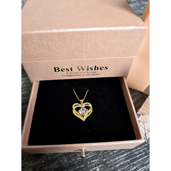 Подарочный набор роз из мыла Best Wishes Нeart Love 9 штук в розовой шкатулке с кулоном цепочкой Сердце