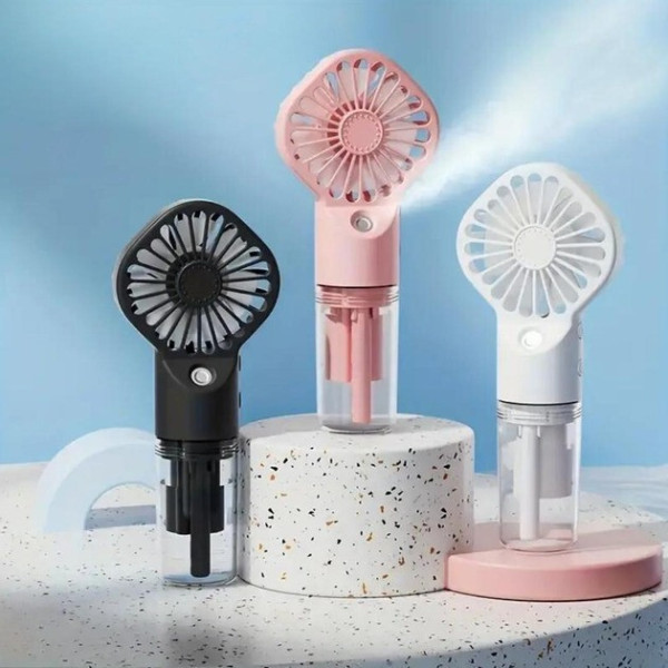 Маленький аккумуляторный вентилятор Handy Mini Fan LY-598 с распылением воды