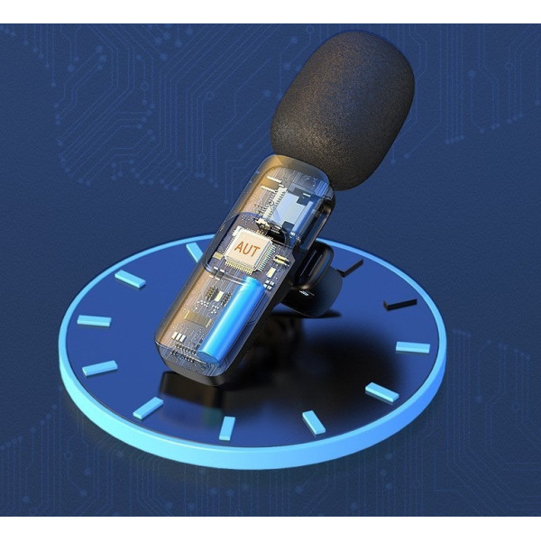 Беспроводной петличный микрофон K9 Wireless Lavalier Microphone с переходниками и адаптером Lightning TypeC