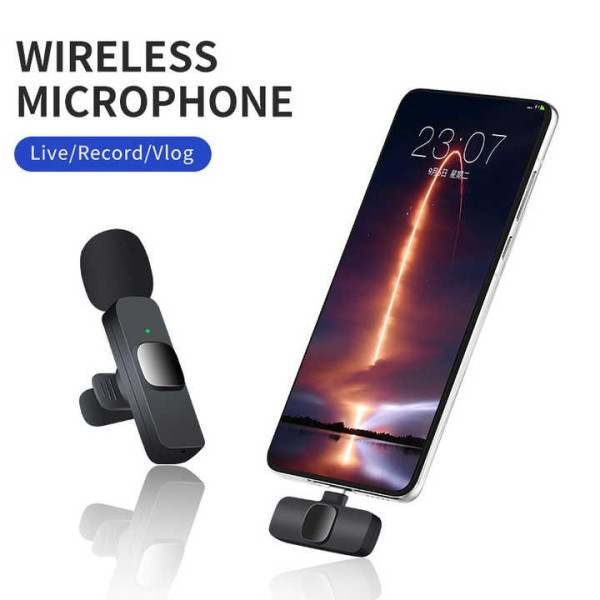 Беспроводной петличный микрофон K9 Wireless Lavalier Microphone с переходниками и адаптером Lightning TypeC