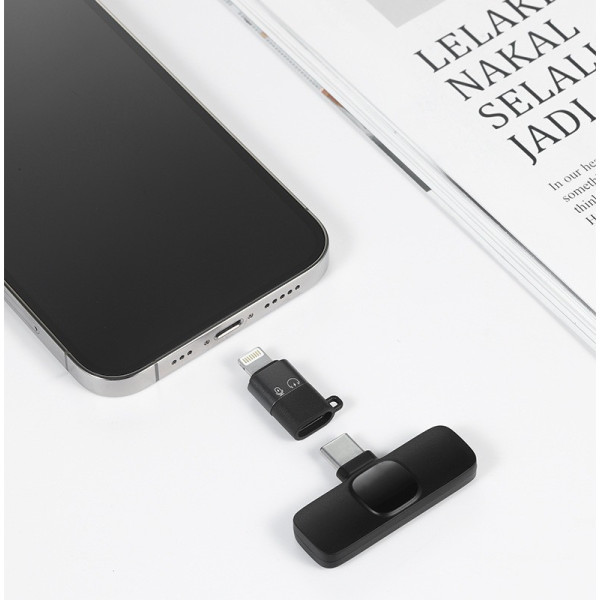 Беспроводной петличный микрофон K9 Wireless Lavalier Microphone с переходниками и адаптером Lightning TypeC