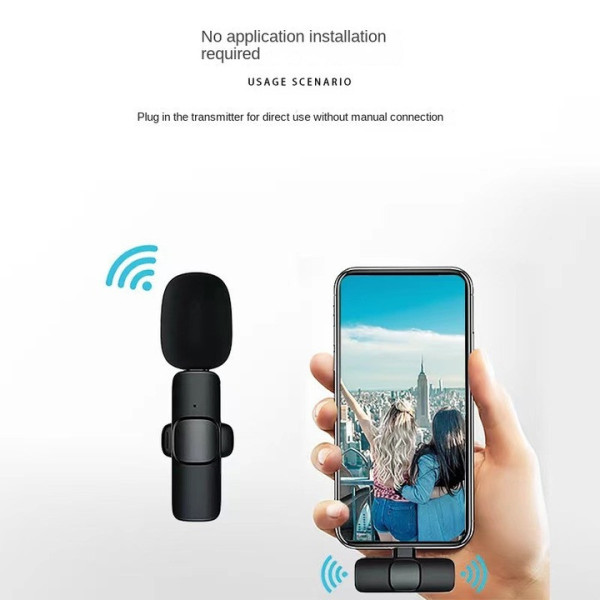 Комплект петличных микрофоном Wireless K9+ Lavalier Microphone с двумя переходниками Black