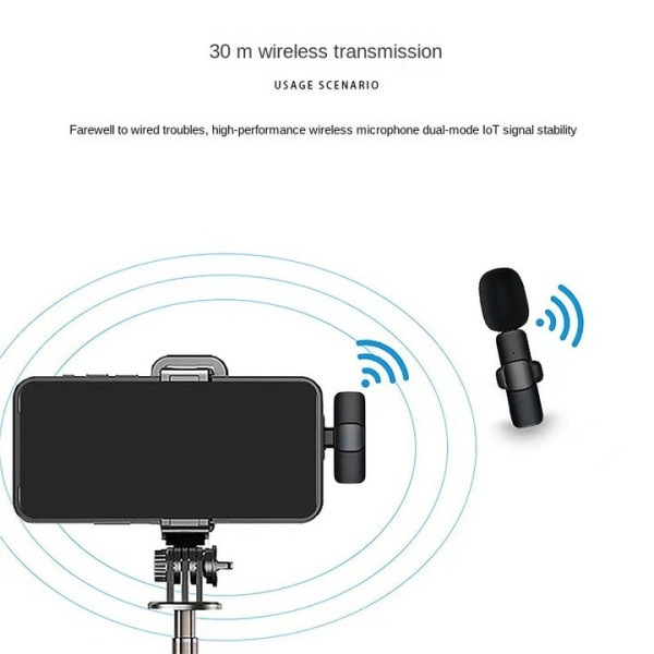 Комплект петличных микрофоном Wireless K9+ Lavalier Microphone с двумя переходниками Black