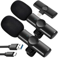 Комплект петличных микрофоном K11 Lavalier Microphone Wireless с переходником Lightning Black