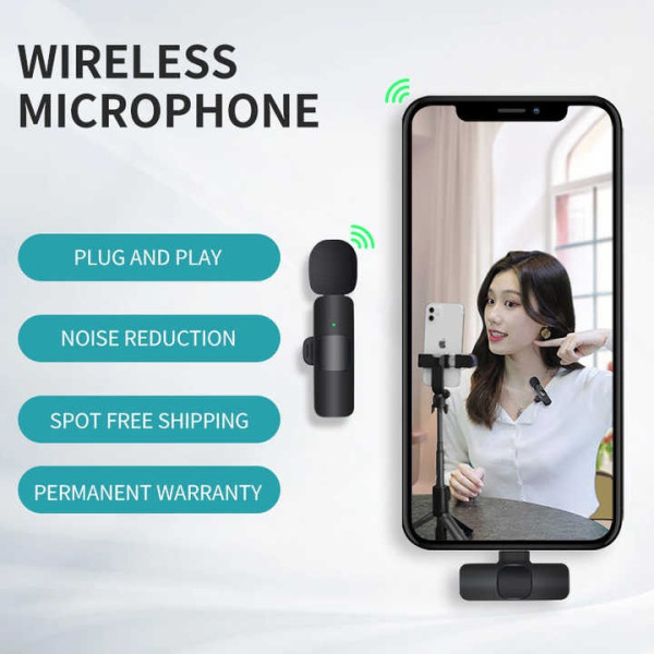 Комплект петличных микрофоном K11 Lavalier Microphone Wireless с переходником Lightning Black