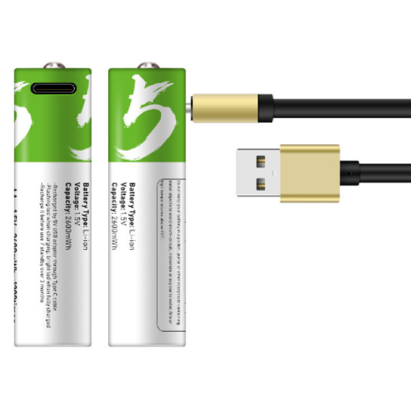 Комплект батарейки AAA аккумуляторные 750mWh 2 шт с USB Type-C от Smartoools на 1.5V