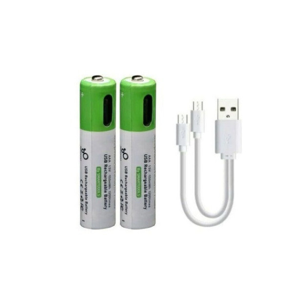 Комплект батарейки AAA аккумуляторные 750mWh 2 шт с USB Type-C от Smartoools на 1.5V