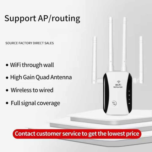 Роутер Wi fi repeater 2,4G/5G 1200 Мбит/с с вилкой для розетки / Усилитель Wi-Fi сигнала Белый