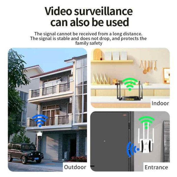 Роутер Wi fi repeater 2,4G/5G 1200 Мбит/с с вилкой для розетки / Усилитель Wi-Fi сигнала Белый