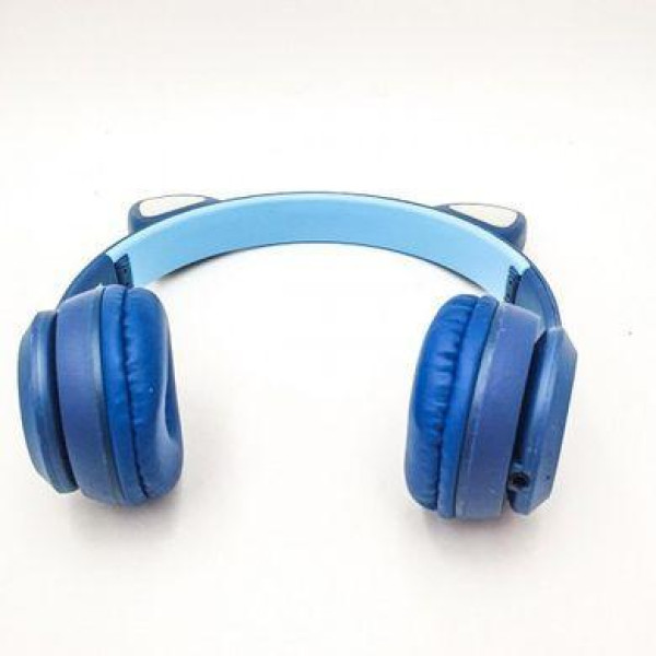 Беспроводные Bluetooth наушники с кошачьими ушками Y 47 (синий)