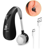 Аккумуляторный слуховой аппарат Tecnologia Audifono / усилитель звука USB, цифровые наушники для слуха Gold