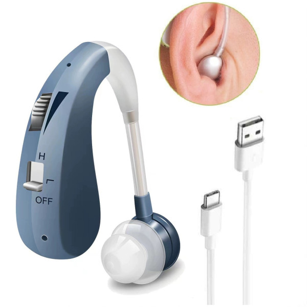 Аккумуляторный слуховой аппарат Tecnologia Audifono / усилитель звука USB, цифровые наушники для слуха Gold