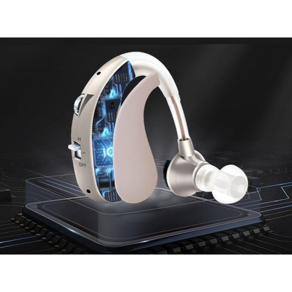 Аккумуляторный слуховой аппарат Tecnologia Audifono / усилитель звука USB, цифровые наушники для слуха Gold