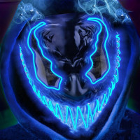 Маска Веном  Aurora Venom с неоновой подсветкой Синяя