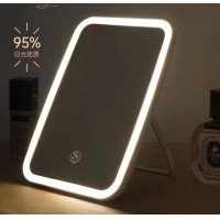 Настольное зеркало для макияжа на аккумуляторе с LED подсветкой и сенсорным включателем