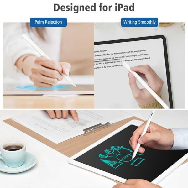 Магнитный стилус для письма и рисования дисплей LED для IOS и Type-C Белый