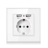 Розетка SIXWGH с 2 USB-портами WH034W с заземлением