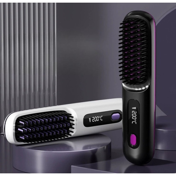 Аккумуляторная беспроводной выпрямитель / Щетка для волос Glamora S7 LED дисплей