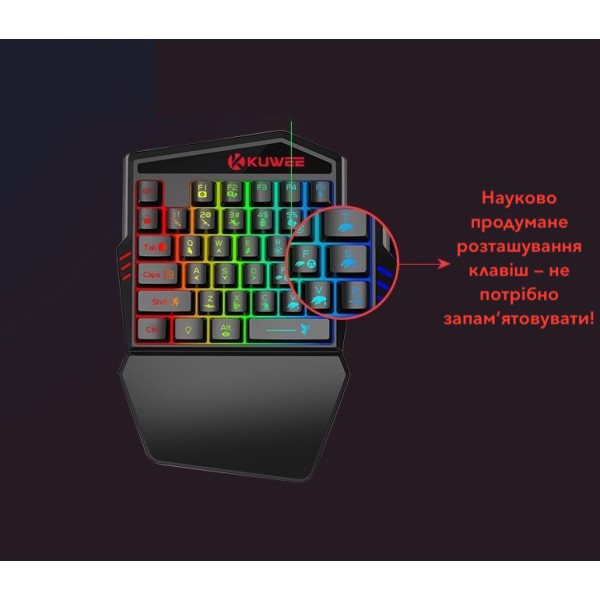 Игровой комплект для смартфонов и ПК X1 M1 Bluetooth клавиатура и мышь Черный