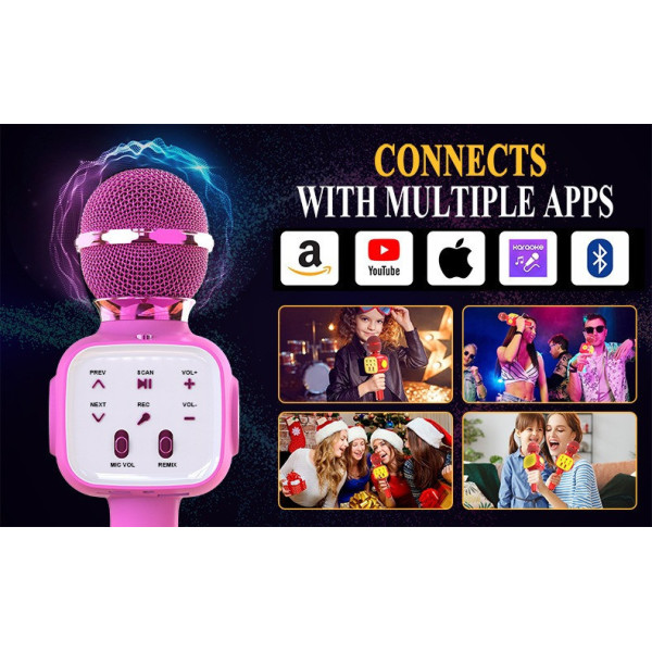 Беспроводной микрофон караоке Wepai bluetooth Q8 для детей 4 цвета