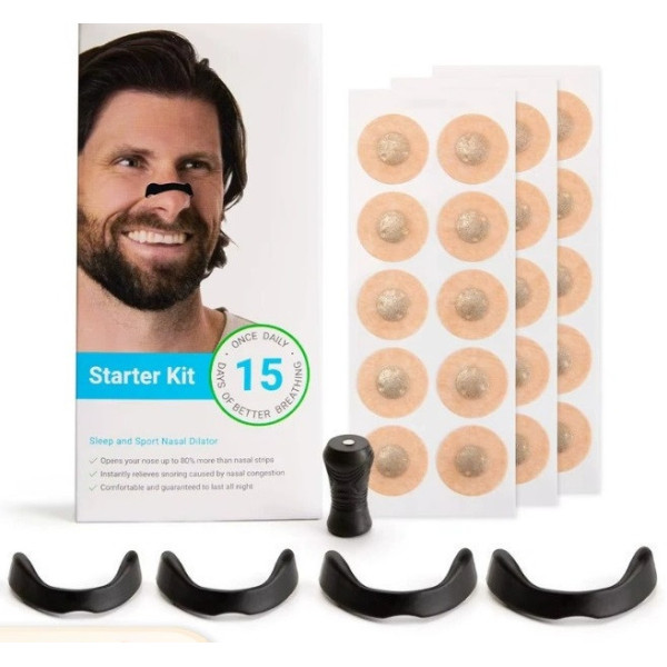 Магнитный силиконовый расширитель для носа Nasal Dilator 15 пар / зажим антихрап для улучшения сна