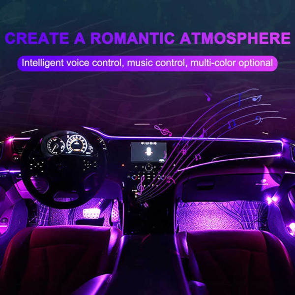 Светодиодная подсветка салона авто USB Bluetooth RGB подсветка ног в авто 4шт c приложением