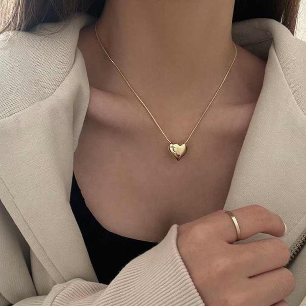 Подвеска ожерелье с кулоном в форме сердца / Женская цепочка Gold/ Silver