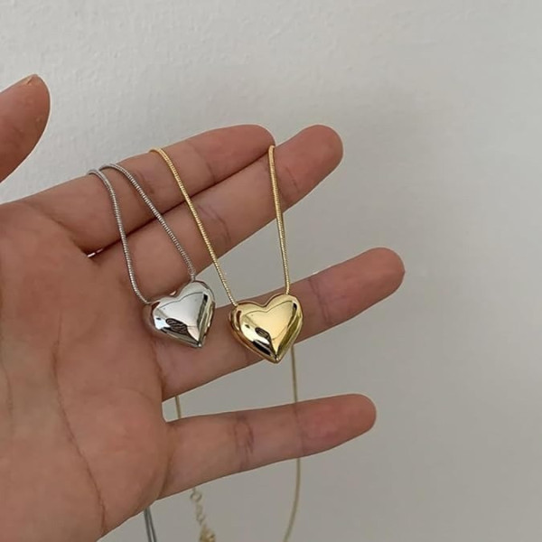 Подвеска ожерелье с кулоном в форме сердца / Женская цепочка Gold/ Silver